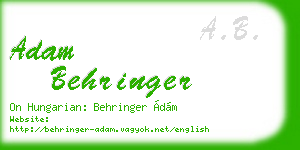 adam behringer business card